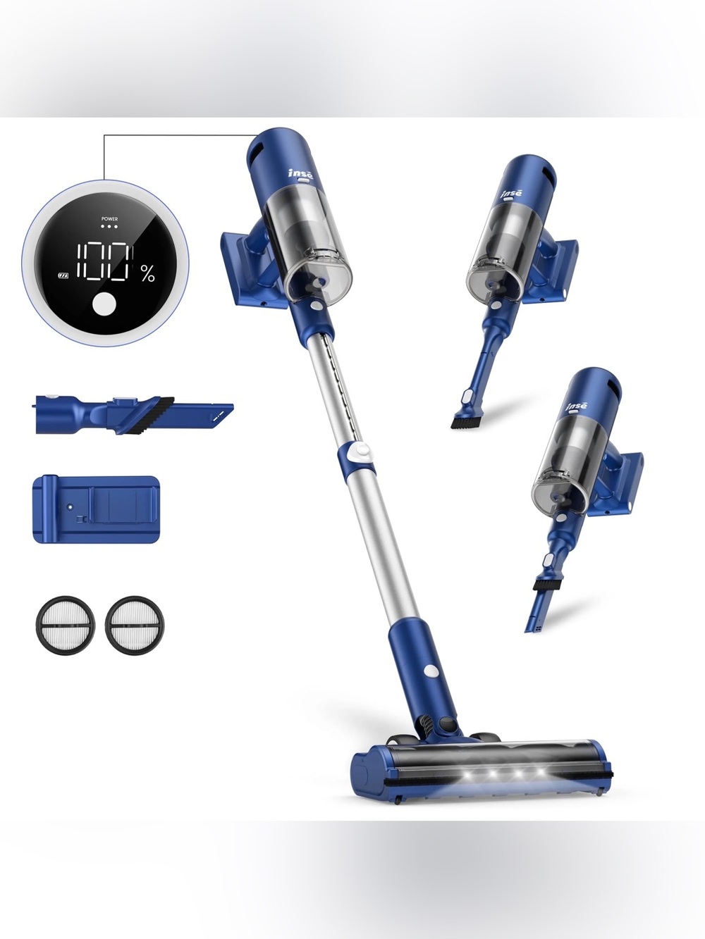 Cordless Vacuum Cleaner with Wall Mount and 3 Charging Modes